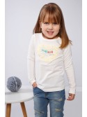 Cream blouse with a heart NDZ36070 - Online store - Boutique